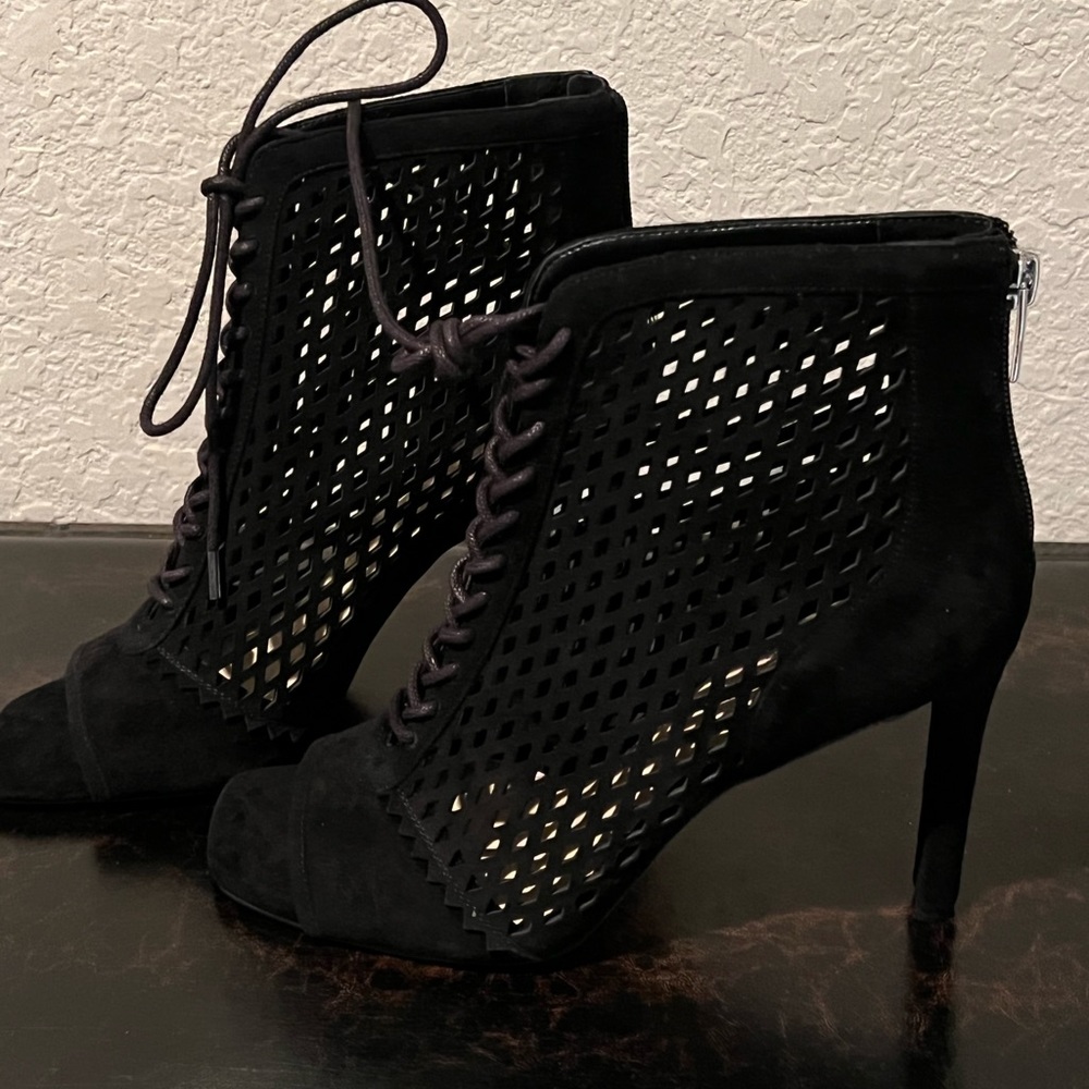 Vince Camuto Black Suede Bootie  - Size 9